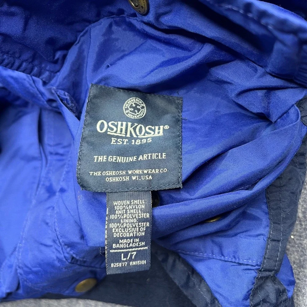 OshKosh Bgosh Boys Blue 3-in-1 System Jacket Fleece Liner Hooded Size L 7